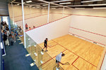 Playing squash on new courts